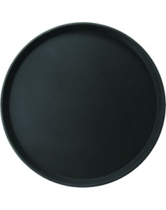 Поднос круглый прорезиненный d 40 6 см черный 212971 Touchlife