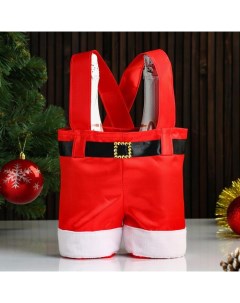 Чехол сумка для бутылок Штаны Деда Мороза цвет красный Nobrand