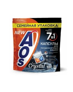 Таблетки Crystal 7 в 1 для посудомоечной машины 100 шт Aos