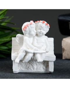 Статуэтка Ангел на скамейке перламутр 8х7х5см Хорошие сувениры