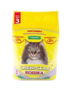 Комкующийся наполнитель Cибирская кошка цеолитовый 3 л Сибирская кошка