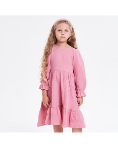 Розовое платье из муслина с воланом Krolly