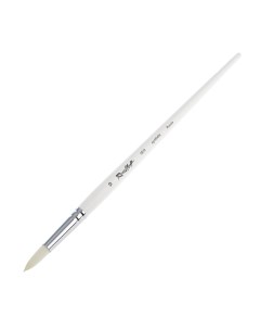 Кисть Серия 1B12W из белой синтетики 10 круглая длинная ручка Roubloff