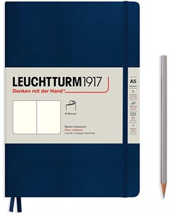 Блокнот Leuchtturm А5 нелинованный 61 лист темно синий мягкая обложка Leuchtturm1917