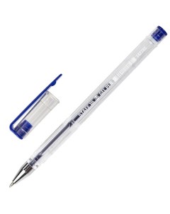 Ручка гелевая Basic GP 789 СИНЯЯ корпус прозрачный хромированные д Staff