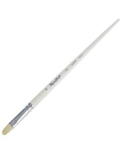 Кисть Серия 1B32W из белой синтетики 14 овальная длинная ручка Roubloff