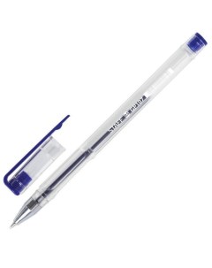 Ручка гелевая СИНЯЯ корпус прозрачный хромированные детали узел 0 5 мм линия пи Staff