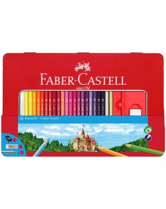 Карандаши цветные 48 цветов 6гр с точилкой и ластиком метал коробка 115888 Faber-castell