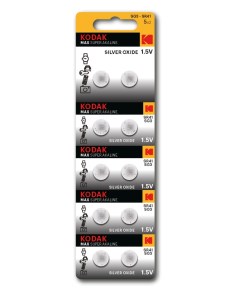 Набор из 10 шт Батарейки SG3 392 SR736 SR41 MAX Silver Oxid Button Cell 10 100 Kodak