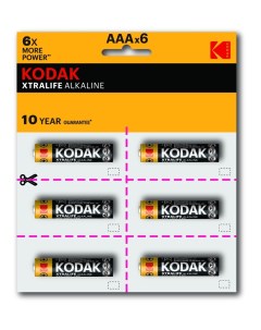 Набор из 12 шт 30418479 RU1 Батарейки_04 напр LR03 12BL perforated 6x2BL XTRALIFE Kodak