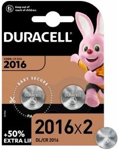 Набор из 2 шт Батарейки Lithium CR2016 литиевые КОМПЛЕКТ 2 шт в блистере 45 Duracell