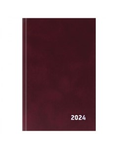 Ежедневник датированный на 2024 год А5 168 листов бумвинил бордовый 16шт Officespace