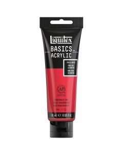 Краска акриловая художественная Basics 118мл туба 047 красный прозрачный 3шт Liquitex