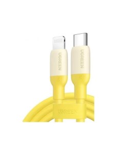 Кабель Lightning 8 pin USB Type C экранированный 3A быстрая зарядка 1м желтый US387 90226 Ugreen