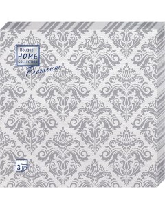 Салфетки бумажные Home Collection Premium Серебряный орнамент 40x40 см 20 шт Bouquet