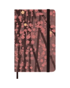 Блокнот Le Sakura Large в линейку 176 страниц 13 х 21 см текстильная обложка темно розовый Moleskine