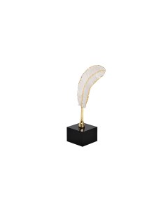Статуэтка Белое перо с золотом 27см на подставке Garda decor