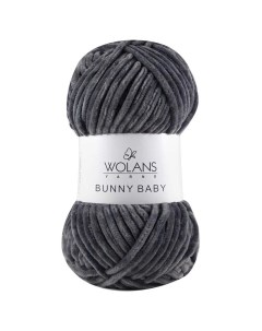 Пряжа Bunny Baby 100 полиэстер 120м 100гр 09 т серый Wolans