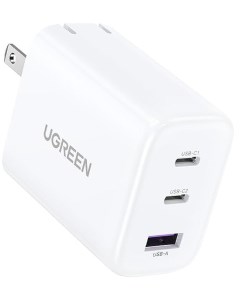 Зарядное устройство сетевое CD275 90496 65W 2 USB Type C USB Type А белое Ugreen