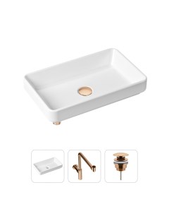 Комплект 3 в 1 Bathroom Sink 21520160 раковина 55 см сифон донный клапан Lavinia boho