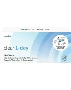 Контактные линзы Clear 1 day 30 линз R 8 8 4 75 Clearlab