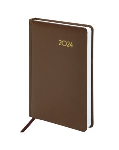 Ежедневник датированный 2024 Select балакрон коричневый А5 набор из 2 шт Brauberg