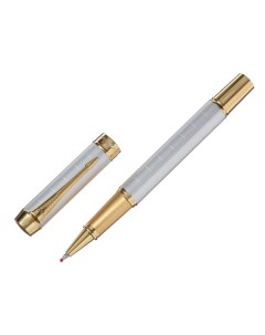 Ручка подарочная роллер в кожзам футляре корпус серый золото Calligrata