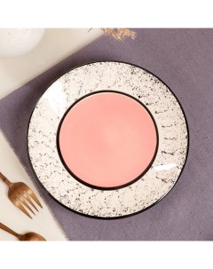 Тарелка Персия плоская керамика розовая 19 см Иран Керамика ручной работы