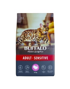 Корм сухой для кошек индейка Adult Sensitive Mr Buffalo 10кг Ооо провими