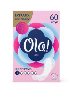Прокладки ежедневные гигиенические женские тонкие стринг мультиформ Light Ola 60шт Олтекс с.а. зао