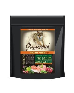 Корм сухой для собак беззерновой курица и лосось Primordial 400г Mister pet