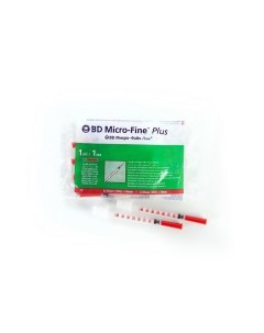 Шприц инсулиновый U 40 Micro Fine Plus BD БиДи 0 30х8мм 1мл 10шт Becton dickinson