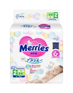 Подгузники Merries Меррис р S 4 8кг 24шт Kao corporation