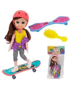 Кукла малышка 53825YS со скейтом в пак Miss kapriz