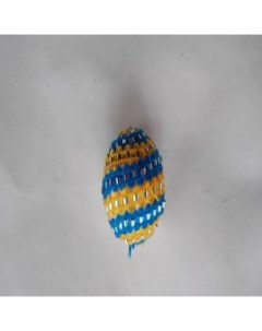 Игрушка для кошек Мяч сине желтый с серебром 4 см Nobrand