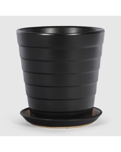 Кашпо керамическое для цветов 20x20см антрацит Shine pots