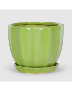 Кашпо керамическое для цветов 22x15 5см салатовый глянец Shine pots