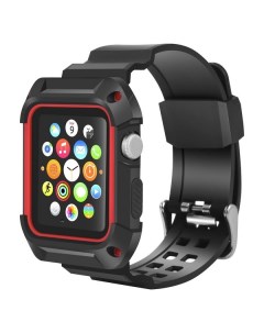 Ремешок One piece для Apple Watch 42 44mm black red Krutoff