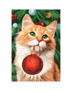 Картина по номерам на холсте с подрамником Рыжий кот с шариком 20х30 см Школа талантов