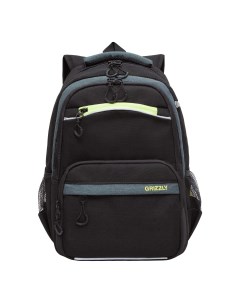 Рюкзак школьный черный салатовый RB 254 4 Grizzly