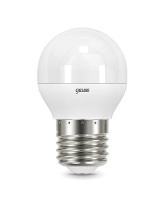 Лампа Gauss Шар 6 5W 550lm 4100K E27 LED 10 шт Шар 6 5W 550lm 4100K E27 LED 10 шт