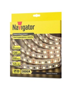 Светодиодная лента Navigator NLS 3528WW120 9 6 IP20 12V R5 71410 NLS 3528WW120 9 6 IP20 12V R5 71410