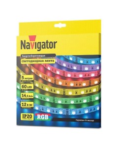 Светодиодная лента Navigator NLS 5050RGB60 14 4 IP20 12V R5 80300 NLS 5050RGB60 14 4 IP20 12V R5 803