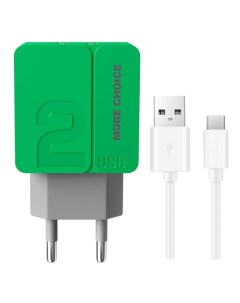Сетевое зарядное устройство USB More Choice NC46a 1м Green NC46a 1м Green More choice