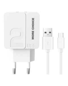 Сетевое зарядное устройство USB More Choice NC46m 1м White White NC46m 1м White White More choice