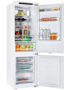 Встраиваемый двухкамерный холодильник RFCB 350 NFW Hiberg