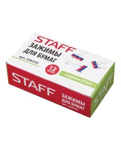 Зажимы для бумаг 226252 25 мм 12 штук 5 упаковок Staff