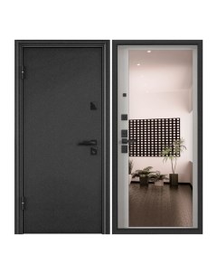 Дверь входная Torex для квартиры металлическая Defender X 880х2070 левый зеркало черный Torex стальные двери