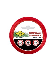 Корд триммерный на подвесе Speed line 2 4 мм 12 м красный звезда 908 962 Dde