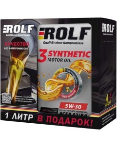Моторное масло 3 Synthenic 5W 30 5л синтетическое Rolf